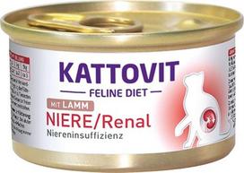 KATTOVIT Feline Diet Niere/Renal dietinis šlapias kačių pašaras su ėriena, 85g