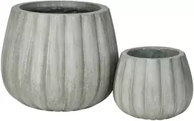 Lauko keraminis vazonas FICONSTONE PUMPKIN RIB, antikinės žalios sp., 32 x 27 cm