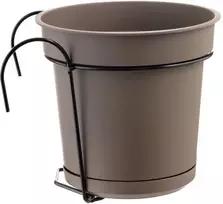 Pakabinamas plastikinis lauko vazonas su laikikliu TERA HYDRAL KIT, rudos sp., 23 cm
