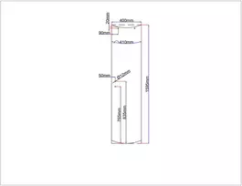 Lenktos dušo kabinos durys 400x1595 mm, pilkos