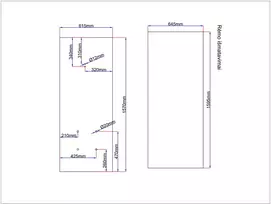 Dušo kabinos galinis stiklas 615x1570 mm, veidrodinis