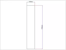 Dušo kabinos šoninis stiklas tiesus 315x1750 mm skaidrus