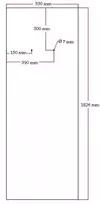 Dušo kabinos galinis stiklas juodas veidrodinis 530x1826 mm 5.33