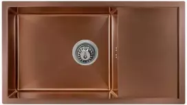 Nerūdijančio plieno plautuvė D7844H BRONZE su sifonu