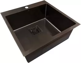 Nerūdijančio plieno plautuvė D5050H Juodas su sifonu 1.0 mm