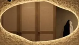 Veidrodis OVAL LED IŠMANUS su funkcija nuo rasojimo, laikrodžiu ir termometru
