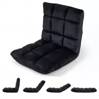 Promotions Grindų kėdė 14 pozicijų reguliuojamas atlošas 98,5x49,5x14 cm tamsiai pilkas flanelis
