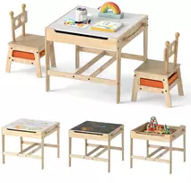 Vaikų stalas ir kėdės 60 x 60 x 49 cm 1 stalas, 2 kėdės, 2 dėžės