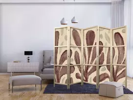Japoniška kambario pertvara - Banguojantys lapai - Nereguliarios augalų formos Matisse stiliumi