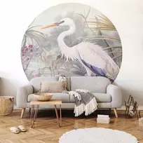 Apvalūs fototapetai - Garnys tvenkinyje