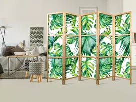 Japoniška kambario pertvara - Monstera ir palmės lapai II