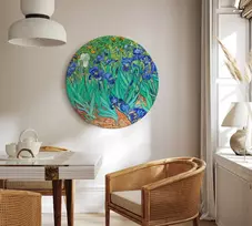 Apvalus paveikslas ant drobės - Vincent van Gogh Irisai