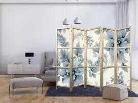 Japoniška kambario pertvara - Turkio gėlės retro aplinkoje - gėlių ornamentai