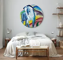 Apvalus paveikslas ant drobės - Franz Marc Mėlynas žirgas