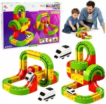 Lean Toys Magnetinė trasa su elektriniu traukiniu 67 vnt.