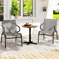 Lauko kėdė juoda–pilka 2 vnt.