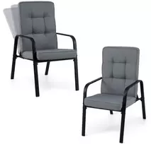 Lauko kėdė pilka ir juoda 2 vnt.