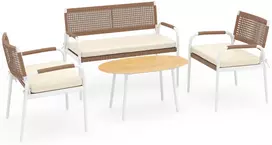 Lauko baldų komplektas rudas 4 vnt.