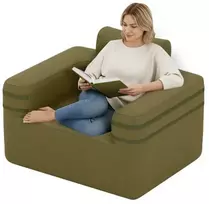 Pripučiama sofa tamsiai žalia