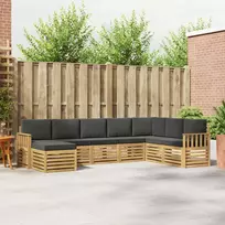Lauko baldų komplektas Lauko sofos komplektas 8 vnt. Balta ir antracito Poliesteris