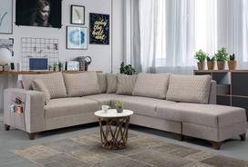 Kampinė sofa-lova Loft, šviesiai ruda
