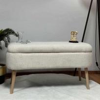 Pufas Oslo Linen, kreminės spalvos