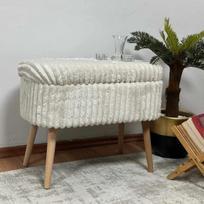 Pufas Mini Oslo Linen, Toskanos kreminės spalvos