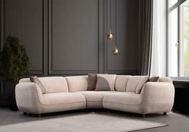 Kampinė sofa Pavia Corner 3, kreminės spalvos