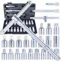 Geko Įrankių rinkinys G02712, 23 vnt., CrV plienas, 3/8” raktas, 7.5 cm ir 15 cm rankenos, HEX, torx, 12-taškas, kvadratinis