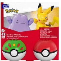 Mega Pokemon Pokeball su Ditto ir Pikachu figūrėlėmis