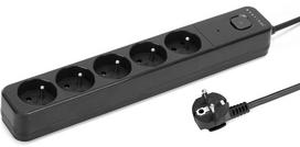 Montis Mt187-bk-3 prailgintuvas, 5 lizdai, 3m, juodas