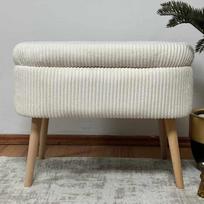 Pufas Mini Oslo Linen, kreminės spalvos