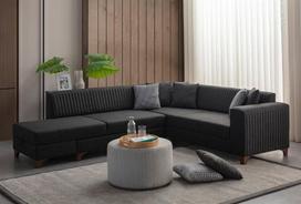 Kampinė sofa-lova West, antracito spalvos