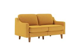 Dvivietė sofa Robin 2, garstyčių/riešutmedžio spalvos