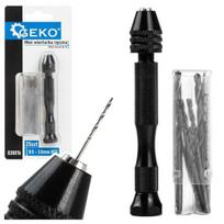 Geko mini rankinis gręžtuvas G30076, 25 HSS antgalių, 0.5–3.0 mm, preciziniam gręžimui, juodos rankenos spalva