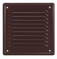 Vents Ventika metalinė ventiliacijos grotelė 25x25 su tinkleliu, ruda