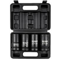 Forcekraft 1" 12-kampės smūginės galvutės, 4 vnt. (27-36 mm)