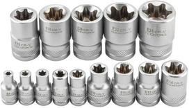 Rockforce E-torx E4-e24 14 vnt. lizdai 1/4" 3/8" 1/2"