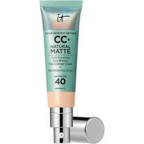 IT Cosmetics CC Kreminė natūrali matinė SPF 40, aukšta dangos ir blizgesio kontrolė, mišrioms ir riebiai odai