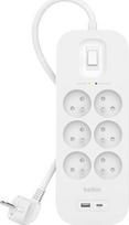 Belkin Surgeplus prailgintuvas su 6 Ac, Usb-c, Usb-a, 650j apsauga