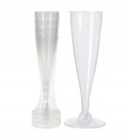 Rinkinys 4 skaidrių plastikinių šampano taurių, 130ml