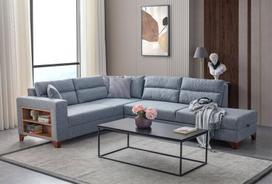 Kampinė sofa-lova Tloft Left, pilka