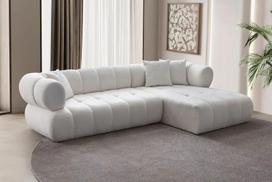Kampinė sofa Petra Right, balta