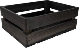 Didelė juoda medinė dėžė žaislams 40x30x15cm