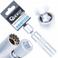 Geko 3/8" žvakės lizdas G13503 16 mm, 12 taškų profilis, CrV plienas, universali jungtis, plona konstrukcija