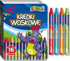 Penmate Kolori Dino vaško pieštukai, 16 spalvų, dėklas