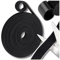 Juoda Velcro juosta kabeliams, 5m - organizatorius laidams