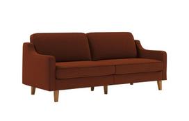 Trivietė sofa Robin 3, plytų raudonos/riešutmedžio spalvos