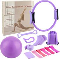Pilates rinkinys, žiedas 38 cm, kamuoliukas 25 cm, 13 vnt