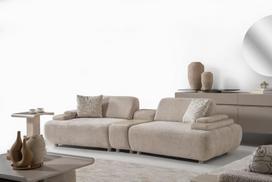 Keturvietė sofa Toscana, smėlio spalvos